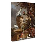 Menagerie By Melchior D'Hondecoeter Canvas Print | Gallery Wrapped 30mm Frame Wall Art | 30x20 inches | Ready to Hang | Classic Picture | Living Room Bedroom Lounge Office