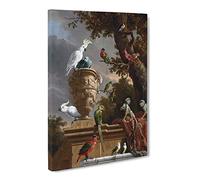 Menagerie By Melchior D'Hondecoeter Canvas Print | Gallery Wrapped 30mm Frame Wall Art | 30x20 inches | Ready to Hang | Classic Picture | Living Room Bedroom Lounge Office