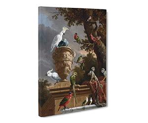 Menagerie By Melchior D'Hondecoeter Canvas Print | Gallery Wrapped 30mm Frame Wall Art | 30x20 inches | Ready to Hang | Classic Picture | Living Room Bedroom Lounge Office