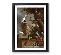 Menagerie by Melchior D'Hondecoeter Framed Print | A2 Black Framed Wall Art | Ready to Hang | Modern Nature Picture | Living Room Bedroom Lounge Office