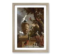 Menagerie by Melchior D'Hondecoeter Framed Print | A2 Oak Framed Wall Art | Ready to Hang | Modern Nature Picture | Living Room Bedroom Lounge Office