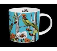 Menagerie Large Blue Bone China Mug with Birds - Made in Stoke on Trent, England