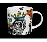 Menagerie Large Hoot White Bone China Mug with Owl - Made in Stoke on Trent, England
