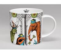 Menagerie Large White Bone China Mug with Elephant - Made in Stoke on Trent, England