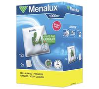 Menalux 1000 MP 12 Vacuum Cleaner Bags with 2 Micro Filters (Synthetic Dust Bag, High Suction Power & Filtration, Hygienic Closure, Anti-Odour, Neutralises Odours, Tear-Resistant, 50% Service Life,