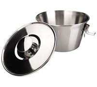 Menax Classic/Elegant Stainless Steel Pudding Mold - 18 cm Round Baking Pan with Lid - Silver - Yorkshire Pudding, Tart, Panna Cotta, Chocolate Fondant Individual Cake, Cupcake