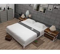 Menazi Fitted Sheet - King Size Fitted Sheets with Deep Pocket - Small Double, Single, Double & Super Size Bedsheets with Variety of Colours - Ideal for Home & Hotels - Reusable Sheets (King, White)