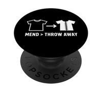 Mend Throw Away Visible Mending Slow Fashion Repair Sewing PopSockets Adhesive PopGrip