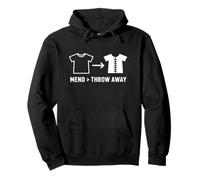 Mend Throw Away Visible Mending Slow Fashion Repair Sewing Pullover Hoodie