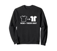 Mend Throw Away Visible Mending Slow Fashion Repair Sewing Sweatshirt