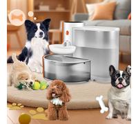Mended Automatic Pet Water Fountain,2025 Upgraded Pet Water Fountain No Filter,Cat Water Dispenser Wireless Pour-Over,3L/106oz,Cordless Pet Gravity Water Dispenser for Cat and Dogs