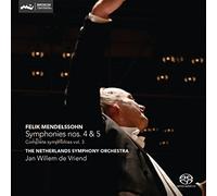 Mendelssohn / Netherlands So / De Vriend - Symphonies 4 & 5 [New CD] Jewel Case