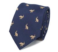 MENDEPOT Fun Hare Neck Tie With Box Brown Animal Rabbit Bunny Navy Necktie, Blue, Medium