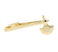 MENDEPOT Gold Vintage Axe Tie Bar Battle Axe Tie Clip With Box, Rhodium, no gem