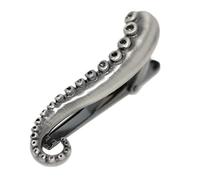 MENDEPOT Octopus Limb Tie Bar Burnished Silver Tone Octopus Limb Tie Clip In Box