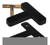 Mending Plate - 6pcs Iron Joint Bracket, Black Steel Patch | Durable Furniture Repair Plate, Flat Joining Bar, Wood Beam Stabilizer, Alignment Support for Wall, Corners, Shelves, Decking