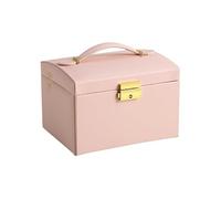 MendoNuk Jewelry Box Mirrored Jewelry Box Organizer Leather Jewelry Storage Case Necklaces Earrings Rings Brackets Box Holder(Oragne)
