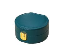 MendoNuk Jewelry Box Travel Size Jewelry Box Portable Seashell-Shaped Jewelry Case 2 Layer Organizer in PU Leather for Women(Green)
