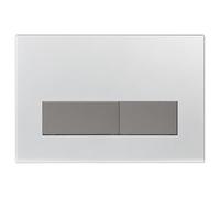 Mendorio WC Drive Plate, Compatible with Geberit, Sigma, UP300 and UP320, Dual Flush Function, Includes Lever Kit and Frame (Matte Silver & Dark Grey Matte Button)
