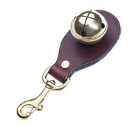 Mendota Pet Leather Snap Bell - Handmade in The USA - Chestnut. 1 3/4" x 5"