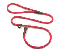 Mendota Pet Slip Leash - Dog Lead and Collar Combo - Made in The USA - Red, 3/8 in x 4 ft - for Small/Medium Breeds