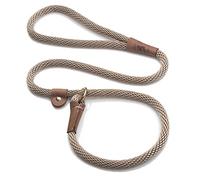 Mendota Pet Slip Leash - Dog Lead and Collar Combo - Made in The USA - Tan, 1/2 in x 4 ft - for Large Breeds
