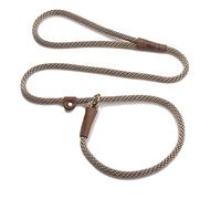 Mendota Pet Slip Leash - Dog Lead and Collar Combo - Made in The USA - Tan, 3/8 in x 4 ft - for Small/Medium Breeds