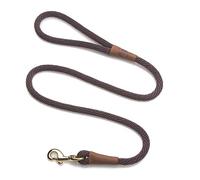 Mendota Pet Snap Leash - British-Style Braided Dog Lead, Made in The USA - Brown, 3/8 in x 6 ft - for Small/Medium Breeds