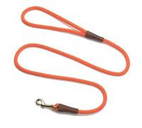 Mendota Pet Snap Leash - British-Style Braided Dog Lead, Made in The USA - Orange, 1/2 in x 4 ft - for Large Breeds