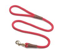 Mendota Pet Snap Leash - British-Style Braided Dog Lead, Made in The USA - Red, 3/8 in x 6 ft - for Small/Medium Breeds