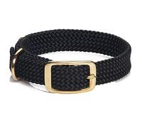 Mendota Products Double Braid Dog Collar, 1 by 21-Inch, Black