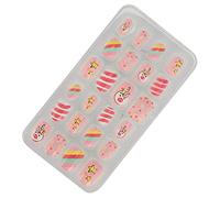 MENDUNER 24pcs Kids False Nails, Vivid Colors and Cute Patterns, No Glue Needed, ABS, Suitable for Children, Girls Fake Nail (03)