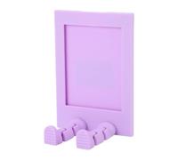 MENDUNER 3 Inch Wallet Size Picture Frame, Instant Photo Frame with Magnetic Back & Tabletop Stand, Cute PP Desktop Display for Pictures, Home Office Decor (Violet)