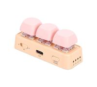 MENDUNER 3 Key Macro Keyboard Bluetooth USB Programmable Keypad, RGB Backlit Mini Mechanical Controller for Gaming Editing Copy Paste Shortcuts, Portable Custom Buttons Pad (Pink)