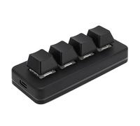 MENDUNER 4 Key Mini Keypad, One Handed Mechanical Gaming Keyboard, Wired USB Programming Macro Keypad with RGB Dynamic Lighting for Game Editing Working