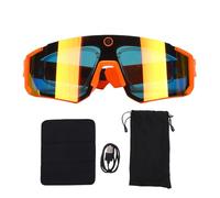 MENDUNER 4K AI Smart Glasses, 8MP Camera Bluetooth Sports Glasses with Voice Control, EIS Stabilization, IP54 for Cycling Skiing Hiking (Orange Red)