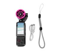 MENDUNER 4K Vlogging Camera Handheld Camera with Fan 64MP Video Recorder 180 Degree Rotating Lens Compact for Travel Content Creator YouTube Recording (Black)