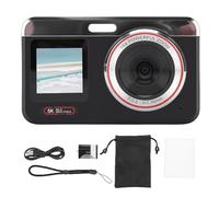 MENDUNER 5K 80MP Dual Screen Digital Camera, Autofocus 18X Digital Zoom with LED Flash for Photography (Black)