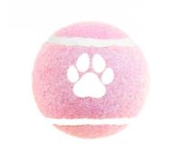 MENDUNER 6pcs Dog Tennis Balls Solid Bouncy Pet Ball for Dogs Teeth Cleaning, Durable Dog Chew Toy, High Elasticity Bouncy Balls for Small Medium Large Breeds, Claw Pink (Claw Pink)