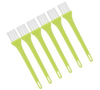 MENDUNER 6pcs Electric Barber Straight Blade Barber Straight Blade Cleaning Brush Nonslip Shaving Trimmer Cleaner with Long Handle for Computer Accessories, Green Handle + White Hair