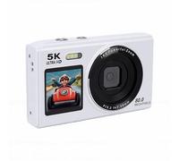 MENDUNER 80MP Autofocus 5K Digital Camera For Vlogging | 18X Zoom WiFi Dual Screen Flash HDV Cam For Travel Photography Beginners (White)