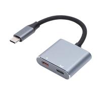 MENDUNER AR Glasses Converter Charging Adapter USB C to AR Glasses Adapter, 4K 60Hz Dual Port with Fast Charging for XREAL Air 2 Pro RayNeo Viture Pro Ari Switch Steam Deck ROG Ally