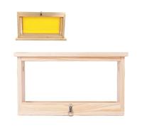 MENDUNER Bee Breeding Observation Box, Ventilated Wooden Beehive Frames, 2 Sided Transparent Acrylic Panels, 21.7x12.4x4.8in