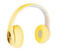 MENDUNER Bluetooth Headset Over Ear Wireless Headphone Noise Reduction Foldable RGB Light Stereo Headset for Phone Laptop Gaming Music (Yellow)