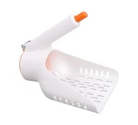 MENDUNER Cat Litter Scoop Large Hole 6mm Fast Sifting Litter Scooper with Press Dump Design, Non-Slip Handle Pet Poop Cleaning Tool for Tofu Bentonite Mixed, White (White)