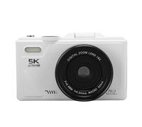 MENDUNER Digital Camera 5K UHD 75MP Autofocus 18X Digital Zoom with WIFI 3-inch Flip Screen 1150mAh Rechargeable Battery - for Travel, Camping, Hiking, and Sports (White #14)