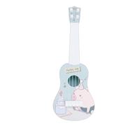 MENDUNER Educational Children's Ukulele Guitar Toy with Functional Strings for Finger Dexterity, Cooperative Play, Kids Over 3 Years Old, 13.98x4.13in (Cake Pig)