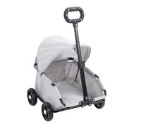 MENDUNER Folding Dog Cart Sturdy Easy Entrance 4 Wheels Pet Stroller Wearproof Water Proof Dust Proof for Pets Groceries Men Women (Gray)