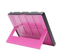 MENDUNER Game Controller Charger, Portable Game Console Charging Dock, 4 in 1 USB Type C 8 Card Slot Smart Protection (Black Pink)