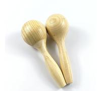 MENDUNER Kids Hand Percussion Instrument | Unpainted Wooden Maracas Shaker For Rhythm Education